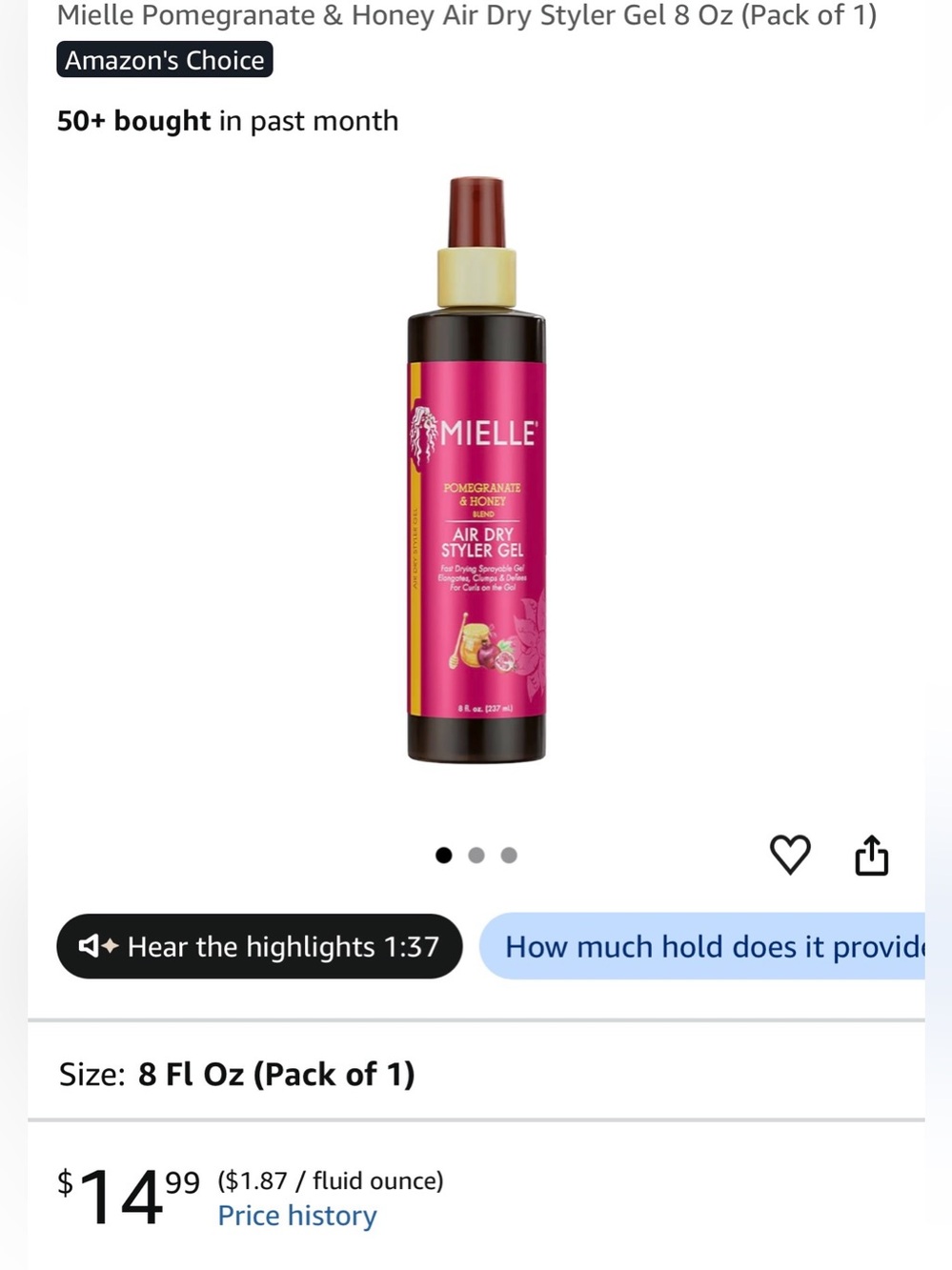 Pomegranate & Honey Air Dry Styling Lotion - Picture 2 of 2